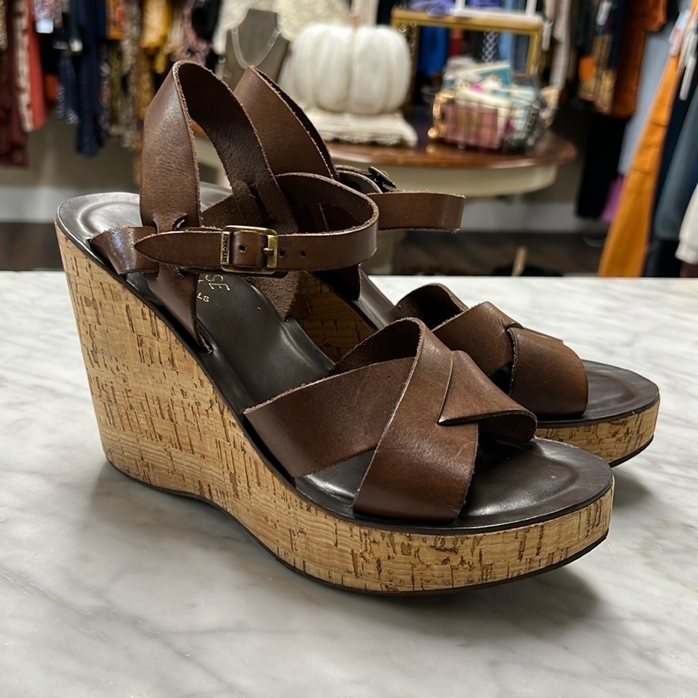 Kork Ease Bette Classic Wedge in Chocolate Brown Size 9
